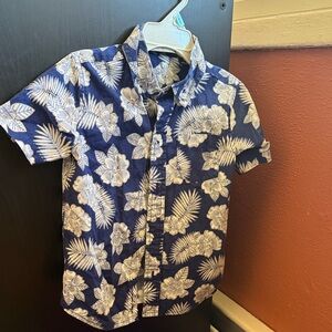 Toddler Hawaiian Floral Short Sleeve Button Up Shirt